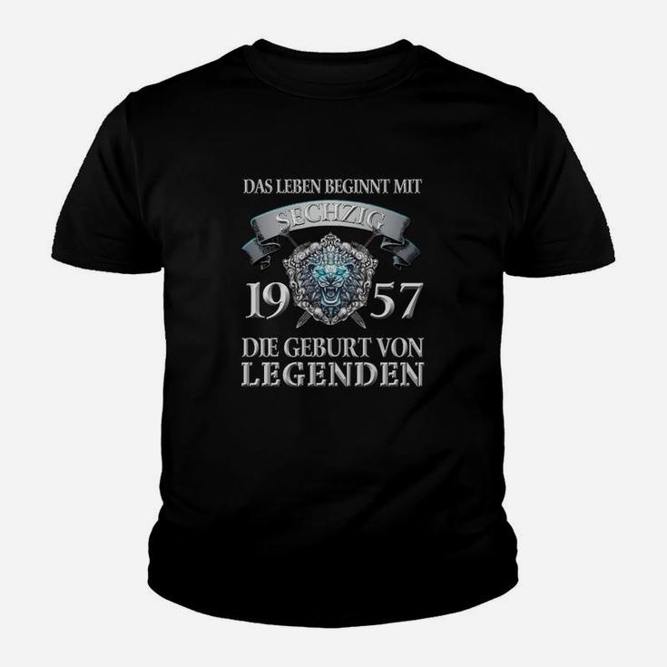 Vintage 1957 Geburtsjahr Legenden Kinder Tshirt, Leben Beginnt mit 65