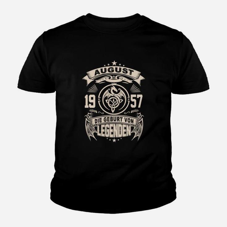 Vintage 1957 Legendengeburtstag Schwarzes Kinder Tshirt, Retro Design für Herren