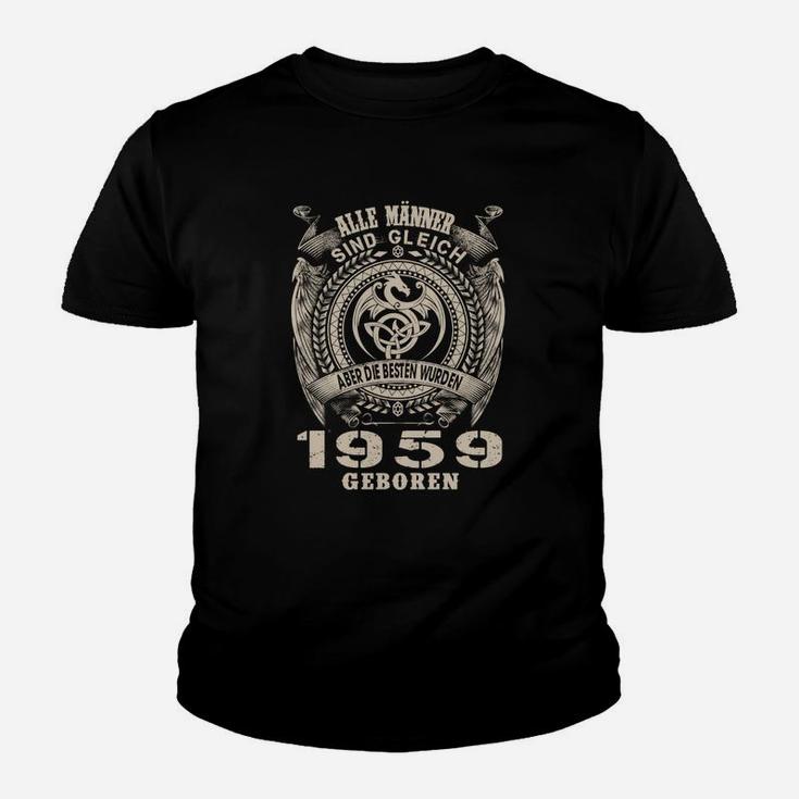 Vintage 1959 Motiv Schwarzes Kinder Tshirt für Herren, Retro Geburtsjahr Design