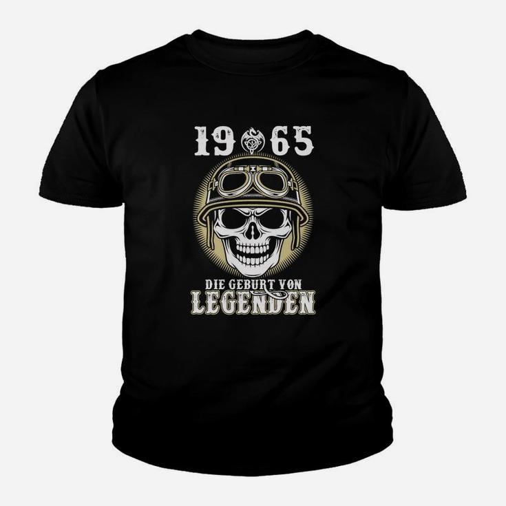 Vintage 1965 Geburt von Legenden Kinder Tshirt, Schädel & Motorradhelm Design