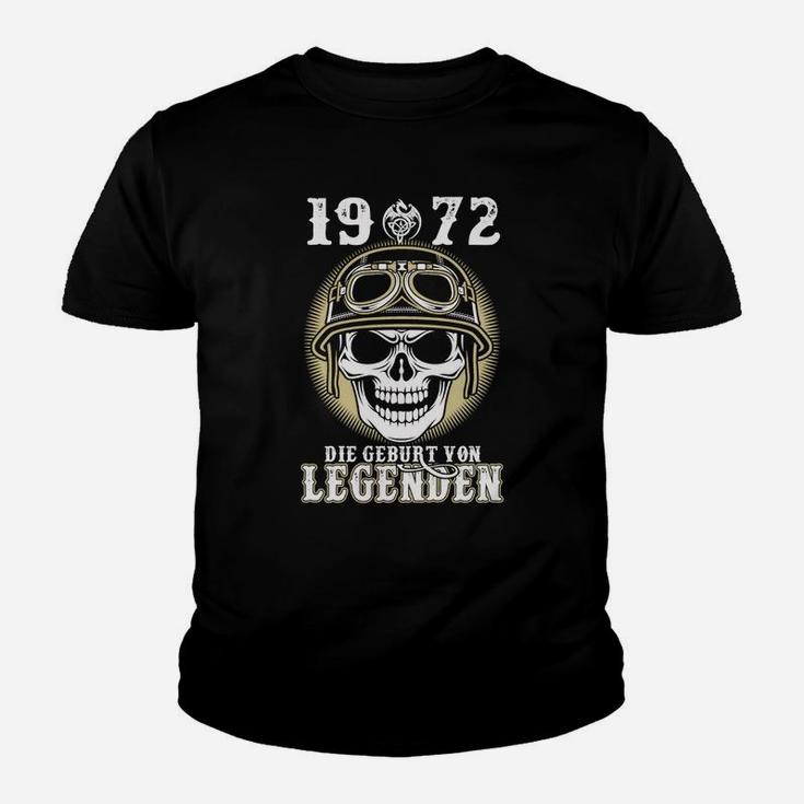 Vintage 1972 Geburt von Legenden Kinder Tshirt, Totenkopf und Pilotenhelm