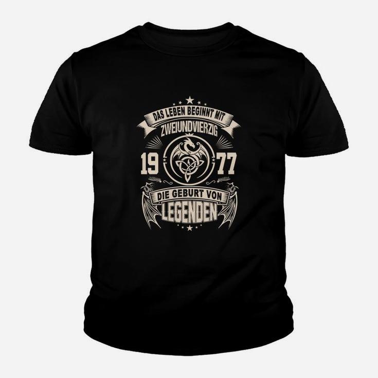 Vintage 1977 Geburtsjahr Legenden Kinder Tshirt für Retro Fans