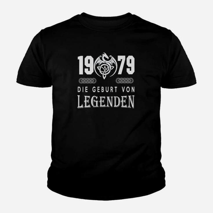 Vintage 1979 Geburt von Legenden Kinder Tshirt, Retro Look – Schwarz