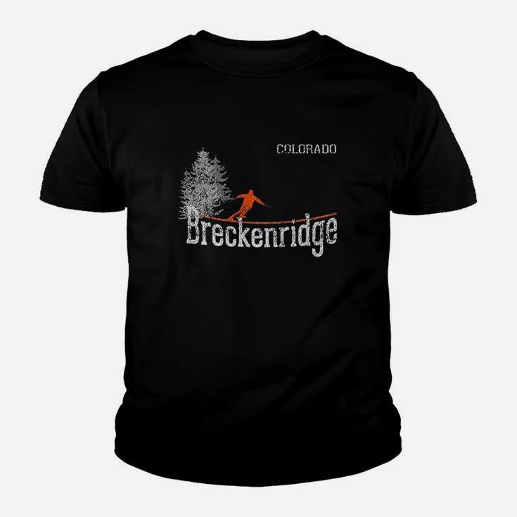 Vintage 1980s Style Breckenridge Co Skiing Kid T-Shirt
