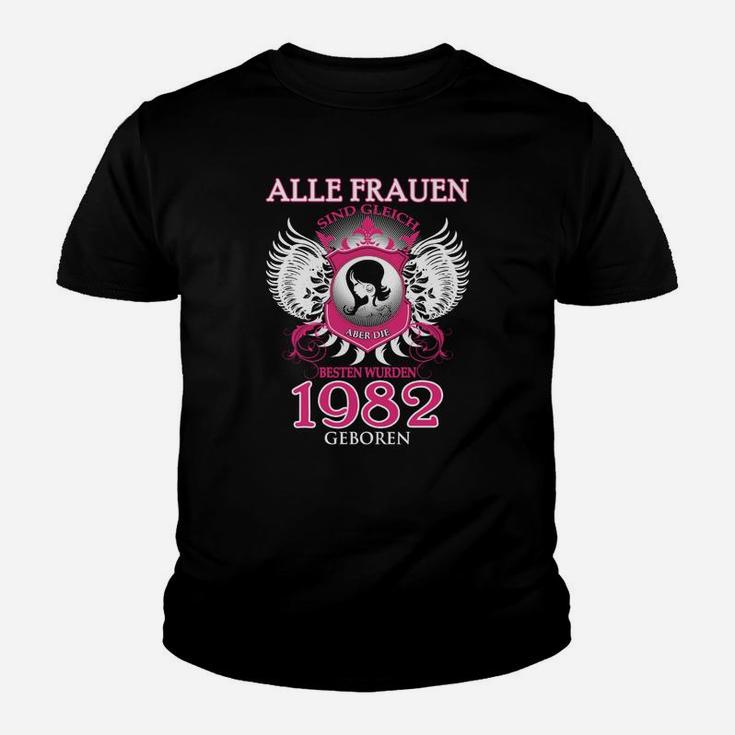 Vintage 1982 Schädel & Flügel Damen Kinder Tshirt Jahrgang Geburtstagsdesign