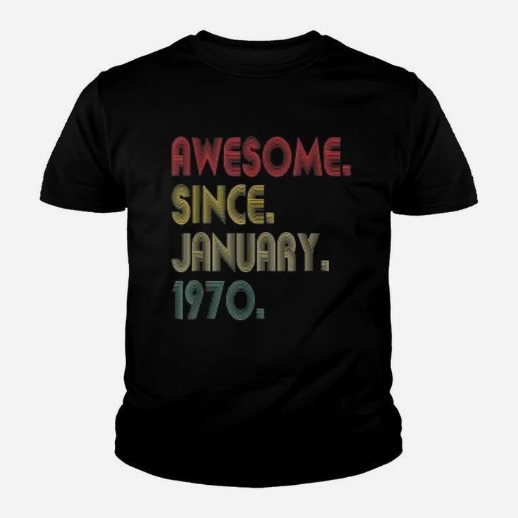 Vintage 51st Years Awesome Since January 1970 Birthday Gift  Kid T-Shirt