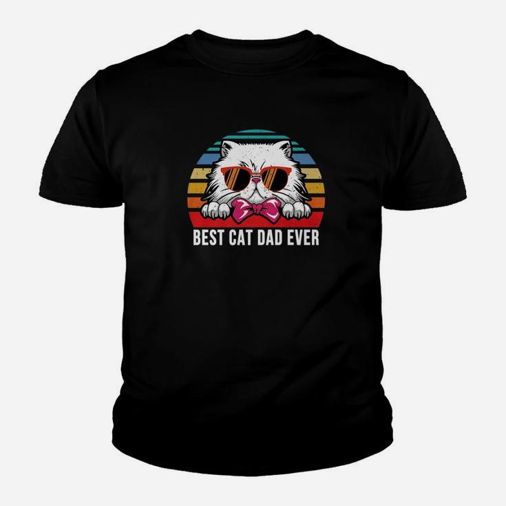 Vintage Best Cat Dad Ever Retro Funny Cat Daddy Father Gift Premium Kid T-Shirt