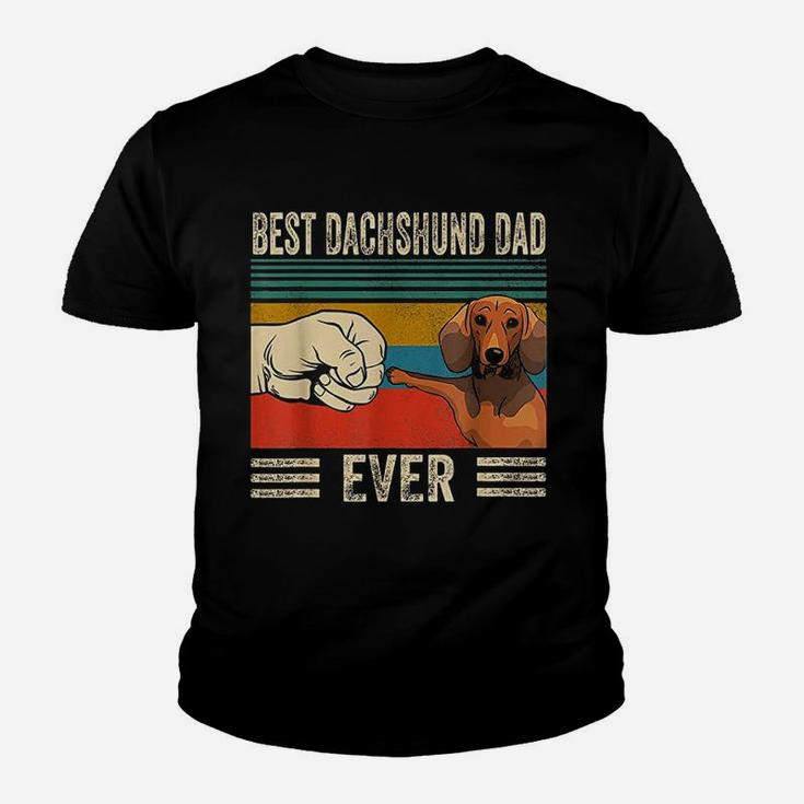 Vintage Best Dachshund Dad Ever Bump Fit Kid T-Shirt