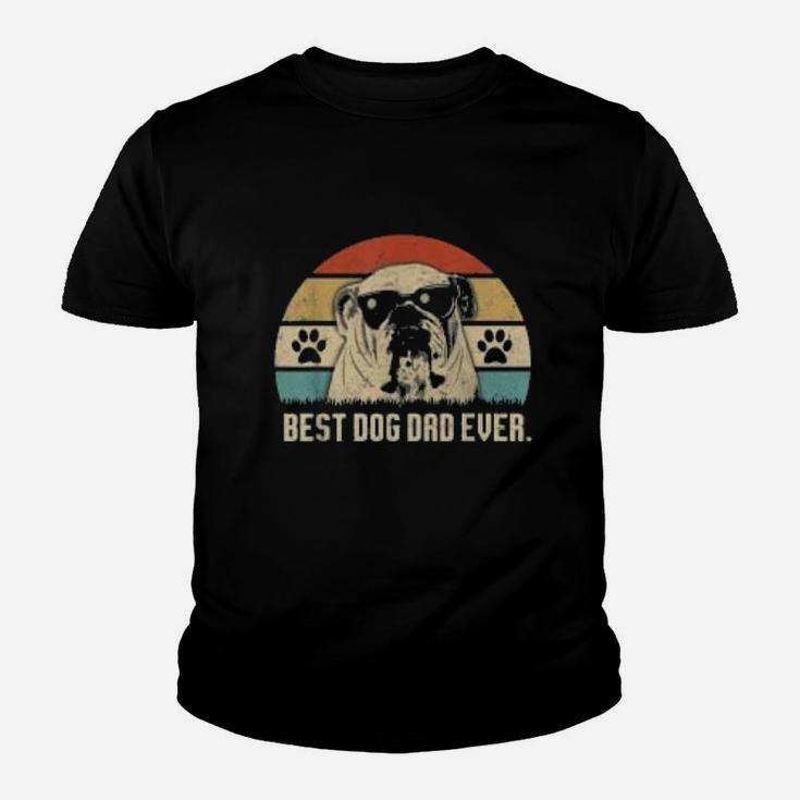 Vintage Best English Bulldog Dad Ever Kid T-Shirt
