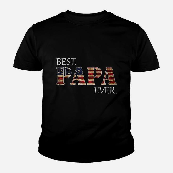 Vintage Best Papa Ever American Flag For Father's Day Gift T-shirt Kid T-Shirt