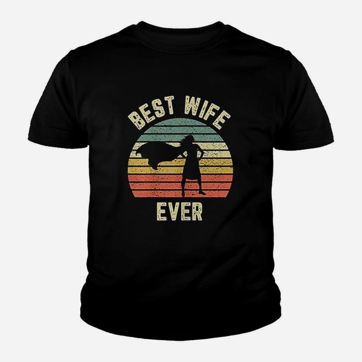 Vintage Best Wife Ever Holiday Gift Superhero Fun Graphic Kid T-Shirt