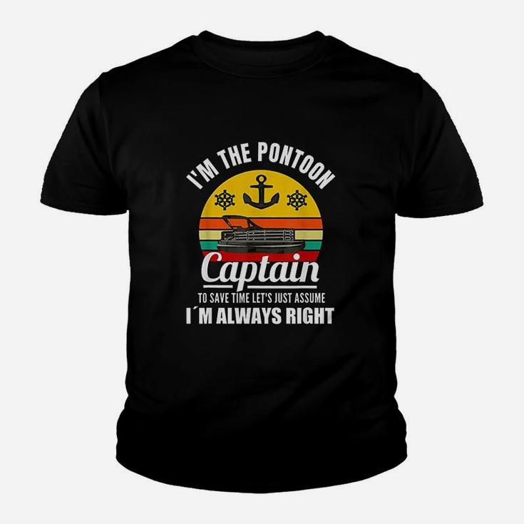 Vintage Boat Captain I Am Always Right Funny Gift Kid T-Shirt