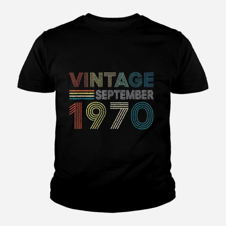 Vintage Born In September 1970 Man Myth Legend Kid T-Shirt