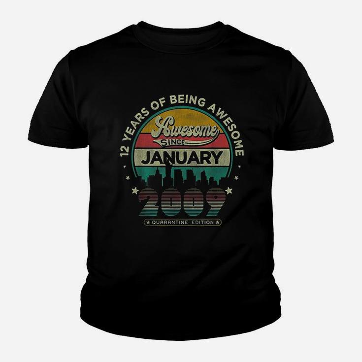 Vintage Born January 2009 13rd Birthday 13 Years Old Gifts  Kid T-Shirt