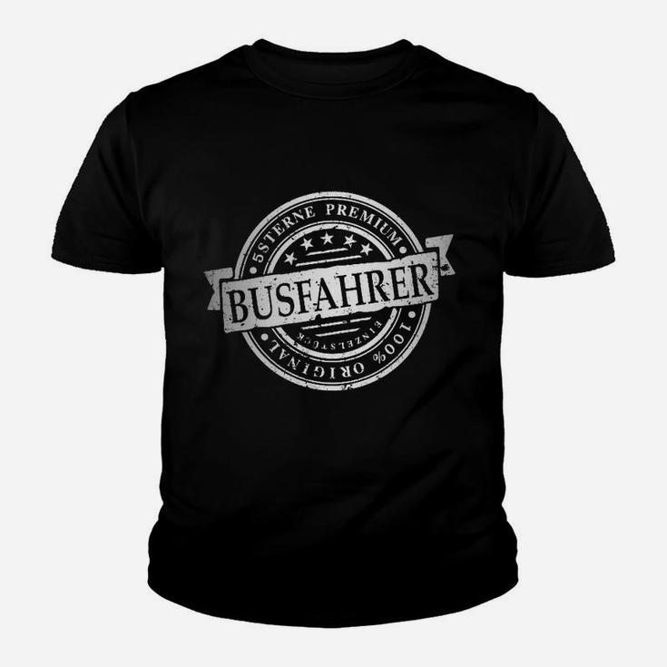 Vintage Busfahrer Emblem Schwarzes Kinder Tshirt im Retro-Stil