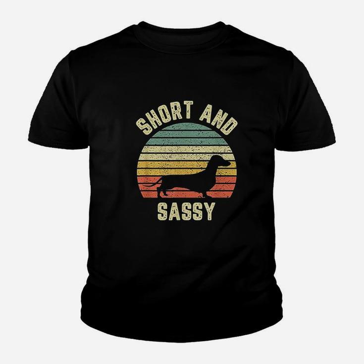 Vintage Dachshund Funny Weiner Dog Short Sassy Kid T-Shirt