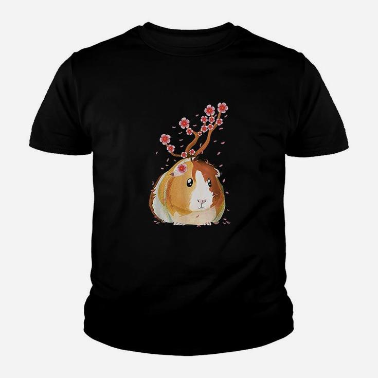 Vintage Guinea Pig Japanese Cherry Blossom Flower Gift Kid T-Shirt