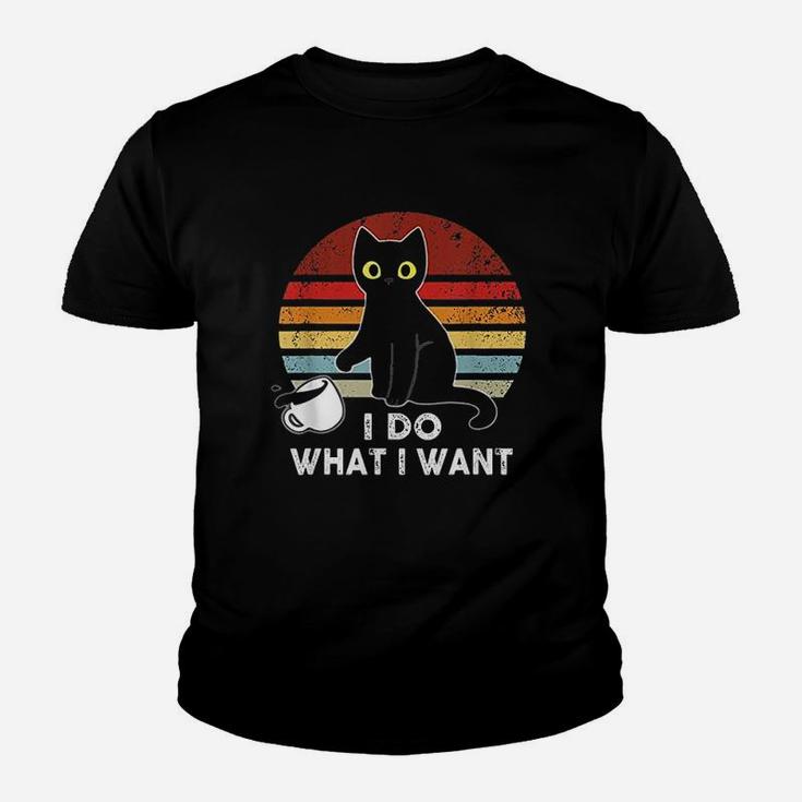 Vintage I Do What I Want Cat Lover Dad Mom Kid T-Shirt