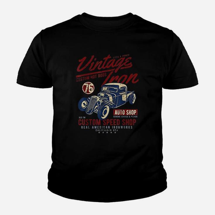 Vintage Iron Custom Hot Rods Shop Vintage Kid T-Shirt