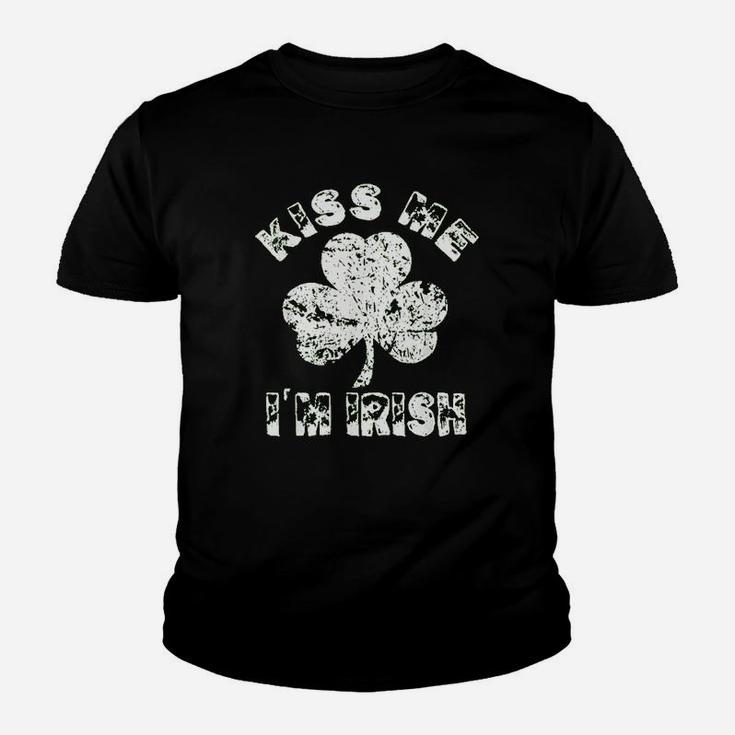 Vintage Kiss Me I Am Irish Shamrock Kid T-Shirt