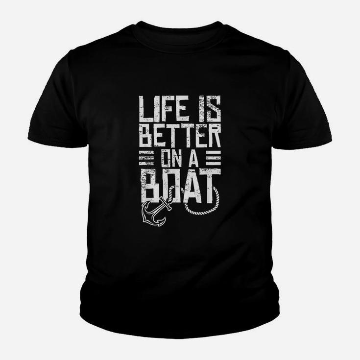 Vintage Life Is Better On A Boat Gift Kid T-Shirt