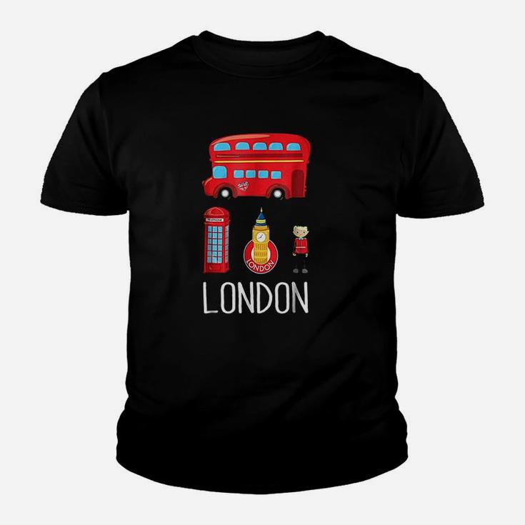 Vintage London British London England Bus Kid T-Shirt