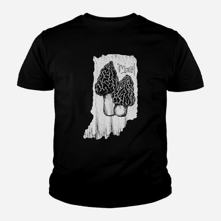 Vintage Morel Mushroom Hunting Picking Morchella Mushrooms Kid T-Shirt