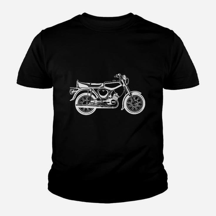 Vintage Motorrad Herren Kinder Tshirt in Schwarz, Retro Biker Tee