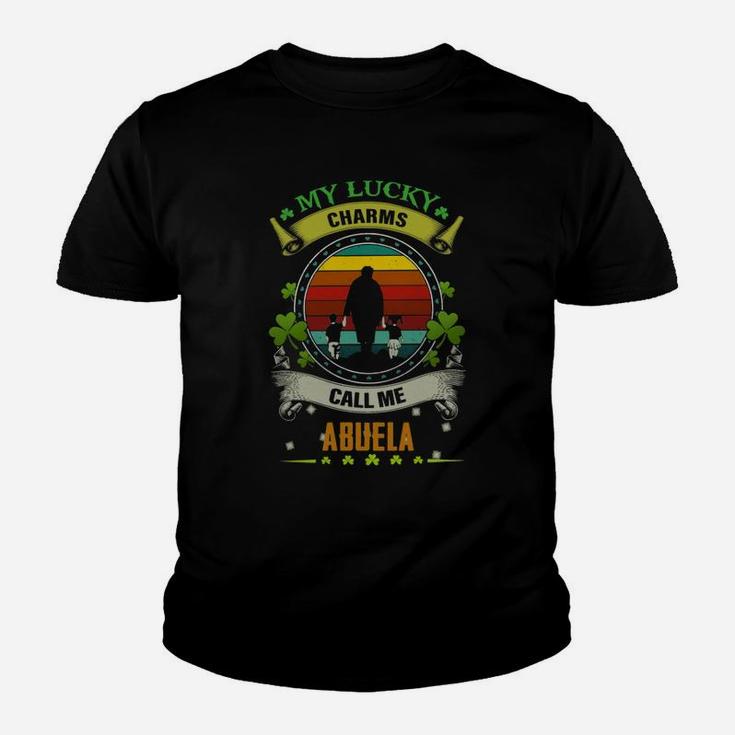 Vintage My Lucky Charms Call Me Abuela St Patricks Day Shamrock Best Gift For Grandmothers Kid T-Shirt