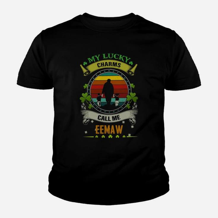 Vintage My Lucky Charms Call Me Eemaw St Patricks Day Shamrock Best Gift For Grandmothers Kid T-Shirt