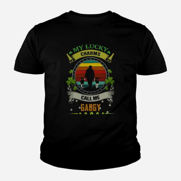 Vintage My Lucky Charms Call Me Gadgy St Patricks Day Shamrock Best Gift For Grandmothers Kid T-Shirt