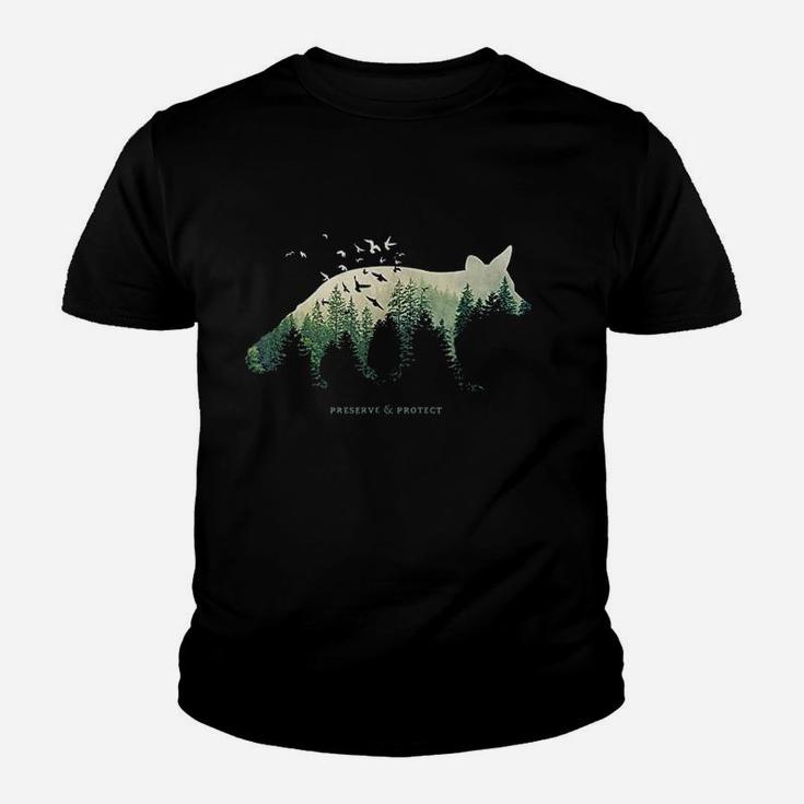 Vintage National Park Fox Forest Kid T-Shirt