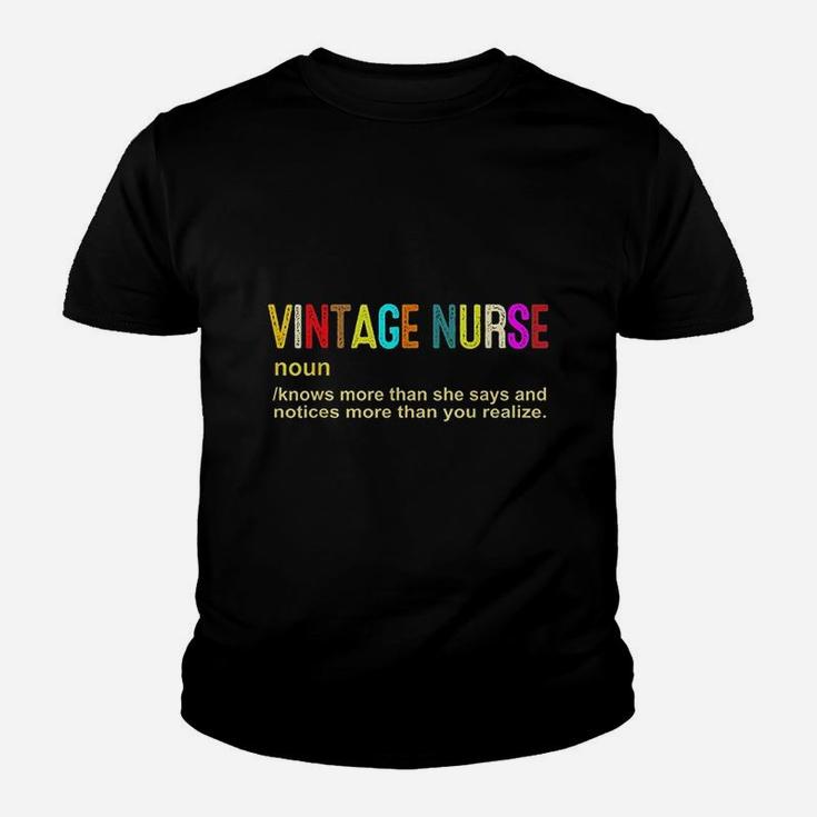 Vintage Nurse Noun-funny Nurse Kid T-Shirt