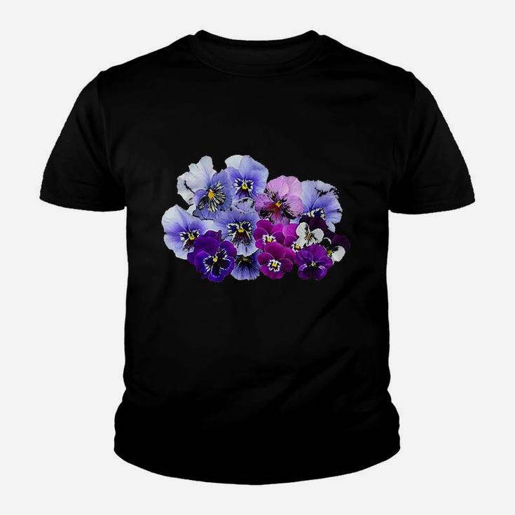 Vintage Pansies Flowers Gardening Pansy Lover Kid T-Shirt