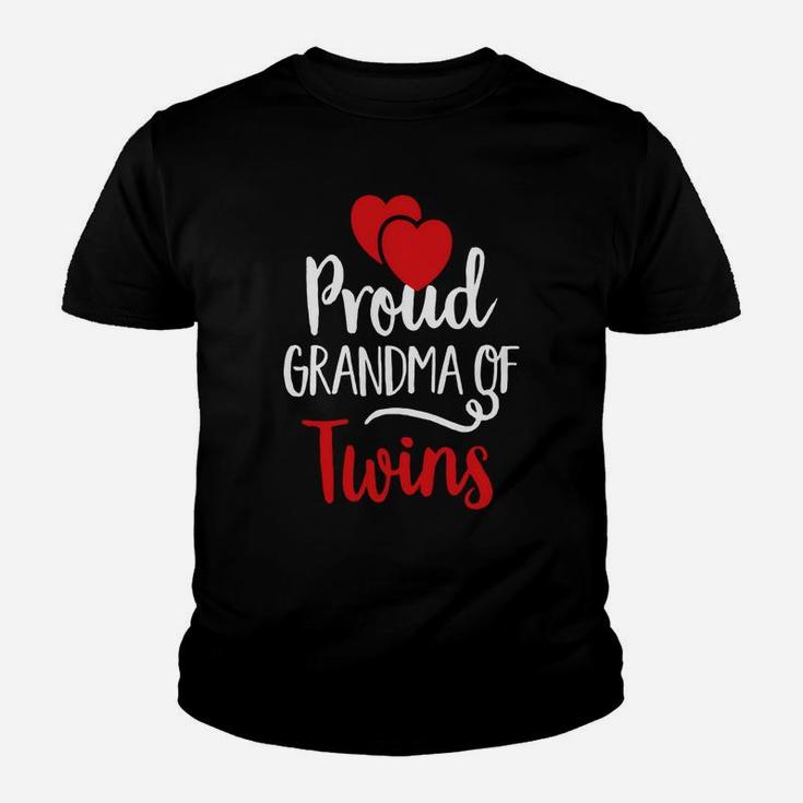 Vintage Red Hearts Love Proud Grandma Of Twins Kid T-Shirt