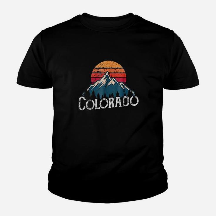 Vintage Retro Colorado Co Mountains Outdoor Wildness Kid T-Shirt