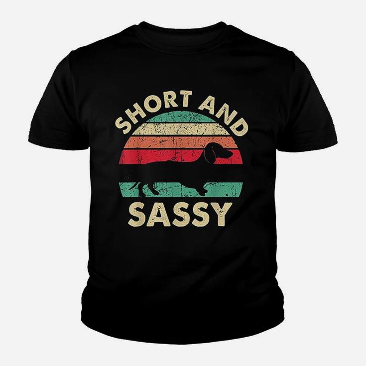 Vintage Retro Funny Dachshund Weiner Dog Short Sassy Kid T-Shirt