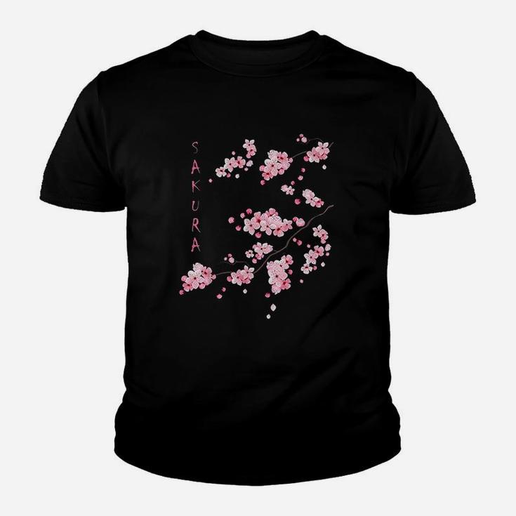 Vintage Sakura Cherry Blossom Japanese Graphical Ar Kid T-Shirt