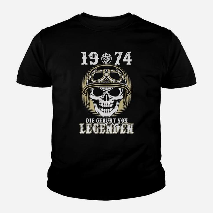 Vintage Schädel 1974 Legendengeburt Kinder Tshirt, Retro Design