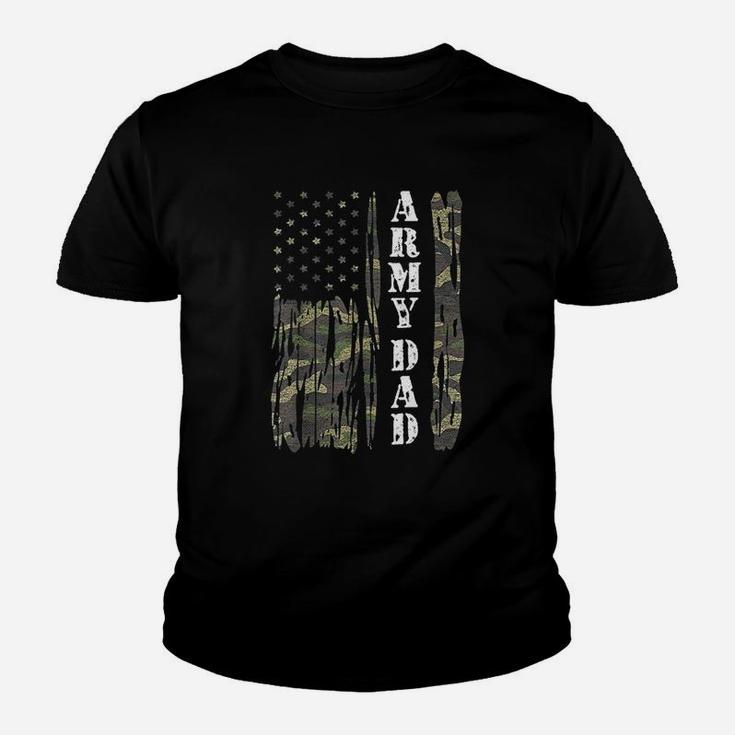 Vintage Us Flag Army Dad Veteran Father Fathers Day Gift Kid T-Shirt