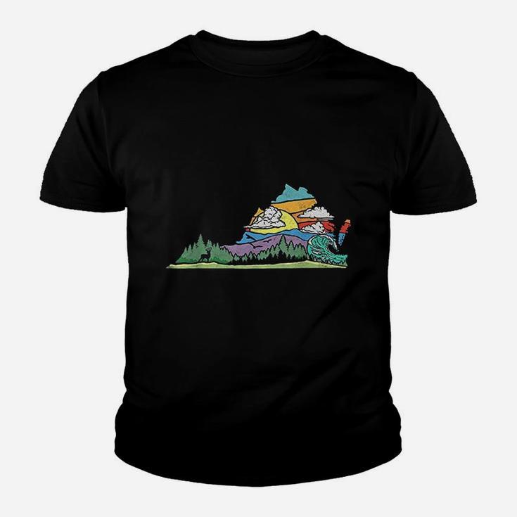 Vintage Virginia Outdoors And Nature Lover Retro 80s Kid T-Shirt