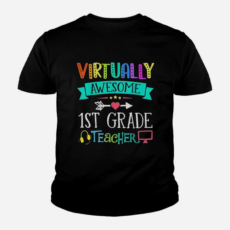 Virtual First Grade Teacher Home Learning Back To School Kid T-Shirt