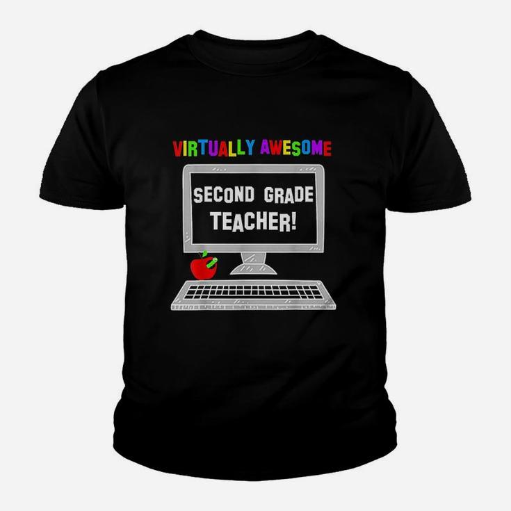 Virtually Awesome Second Grade Teacher Back To School Kid T-Shirt