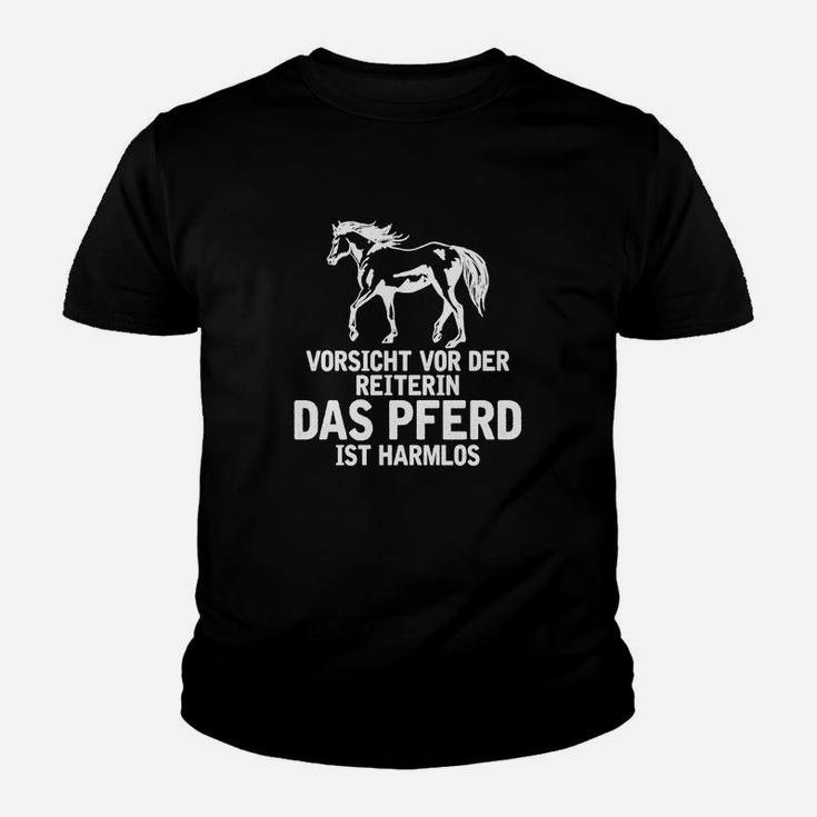 Vorsicht Vor Der Reiterin Pferd Harmlos Kinder T-Shirt