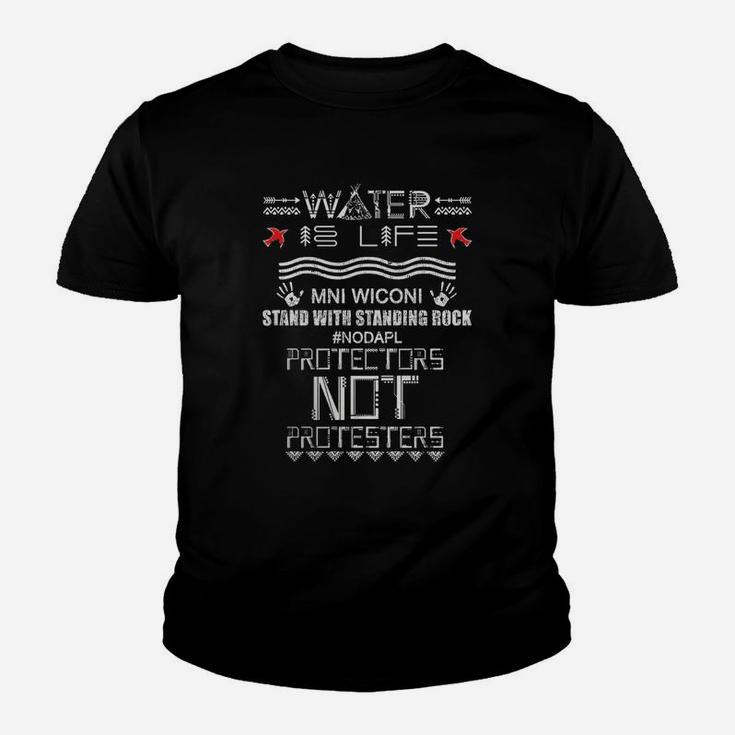 Water Is Life Stand With Standing Rock Nodapl Kid T-Shirt