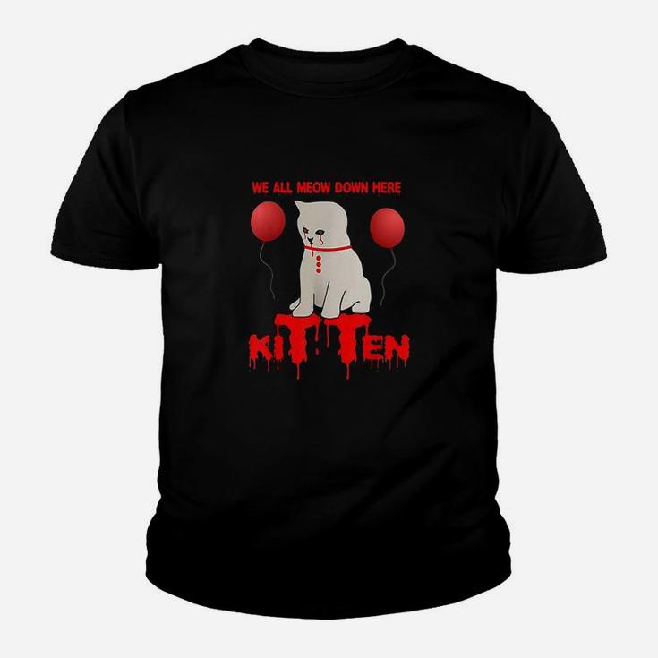 We All Meow Down Here Clown Cat Kitten Kid T Shirt Seseable UK