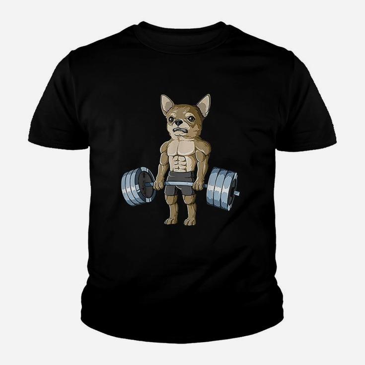 Weightlifting Chihuahua Deadlifting Chihuahua Powerlifting Kid T-Shirt