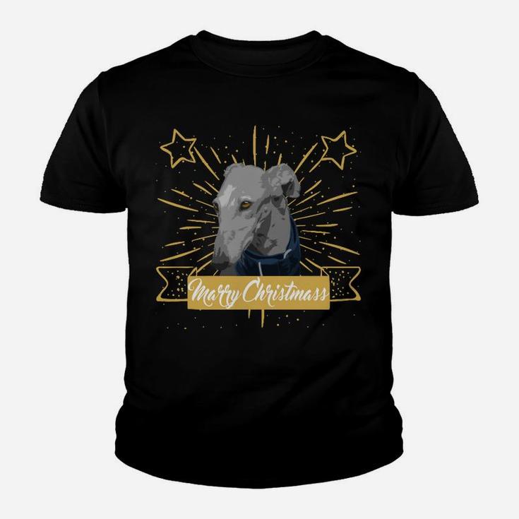 Weihnachtsfreude Hundegesicht Festliches Kinder Tshirt, Weihnachtspullover-Stil