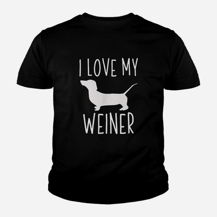 Weiner Dog I Love My Weiner Kid T-Shirt