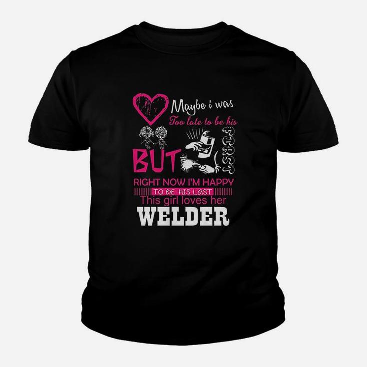 Welder Wife Girlfriend Gift This Girl Loves Her Welder Wifey Kid T-Shirt